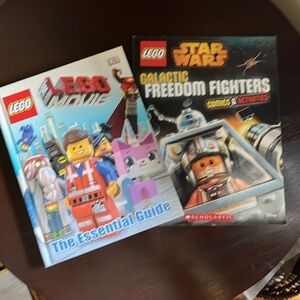 Bundle of two Lego books.  The Lego Movie Essential Guide & more